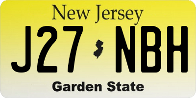NJ license plate J27NBH