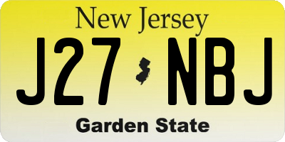 NJ license plate J27NBJ