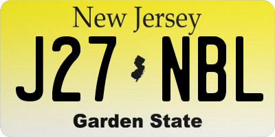 NJ license plate J27NBL