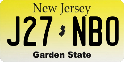 NJ license plate J27NBO