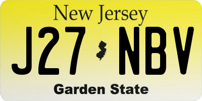 NJ license plate J27NBV