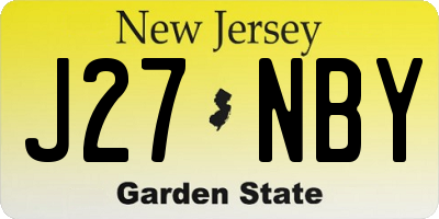 NJ license plate J27NBY