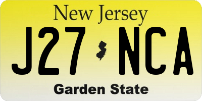NJ license plate J27NCA