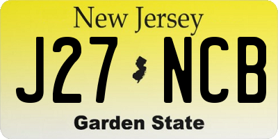 NJ license plate J27NCB