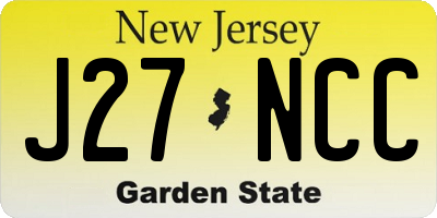 NJ license plate J27NCC