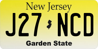 NJ license plate J27NCD
