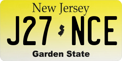 NJ license plate J27NCE