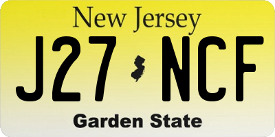 NJ license plate J27NCF