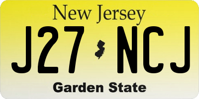 NJ license plate J27NCJ