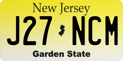 NJ license plate J27NCM