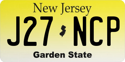 NJ license plate J27NCP