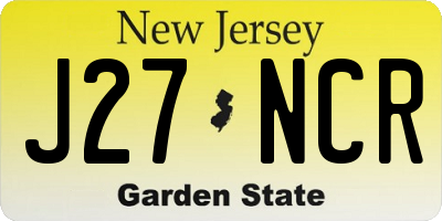 NJ license plate J27NCR