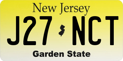 NJ license plate J27NCT