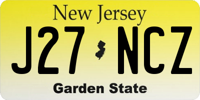 NJ license plate J27NCZ
