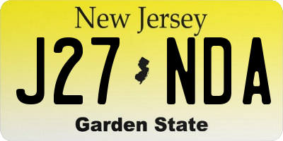 NJ license plate J27NDA