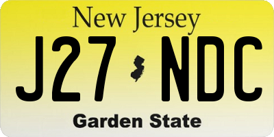 NJ license plate J27NDC