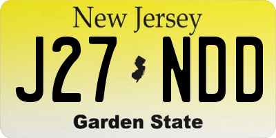 NJ license plate J27NDD
