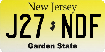 NJ license plate J27NDF