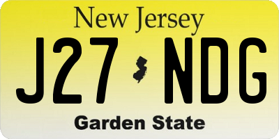 NJ license plate J27NDG