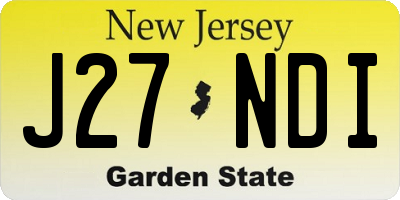 NJ license plate J27NDI