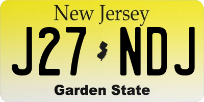NJ license plate J27NDJ