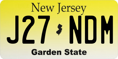 NJ license plate J27NDM