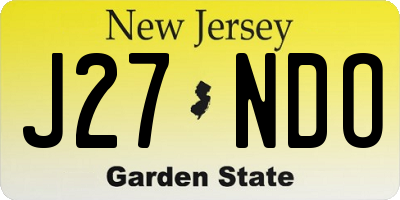 NJ license plate J27NDO