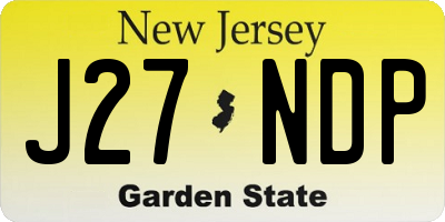 NJ license plate J27NDP