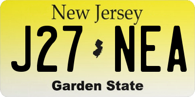 NJ license plate J27NEA