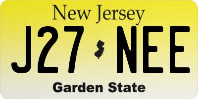 NJ license plate J27NEE