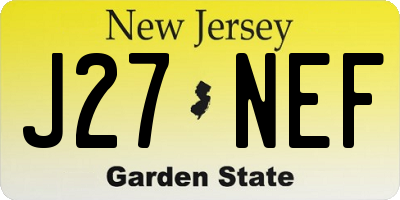 NJ license plate J27NEF