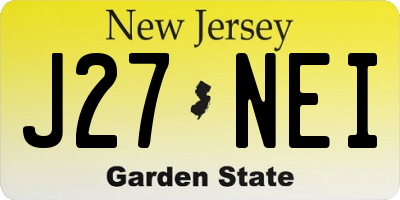 NJ license plate J27NEI