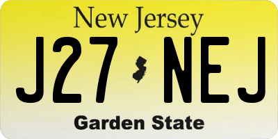 NJ license plate J27NEJ