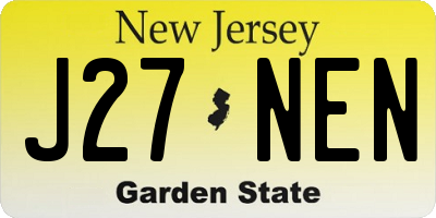 NJ license plate J27NEN