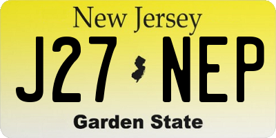 NJ license plate J27NEP