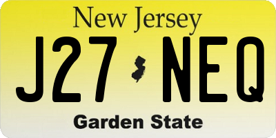 NJ license plate J27NEQ