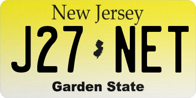 NJ license plate J27NET