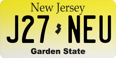 NJ license plate J27NEU
