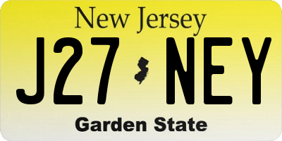 NJ license plate J27NEY