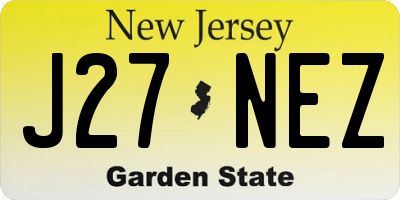 NJ license plate J27NEZ