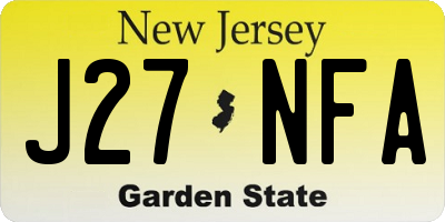 NJ license plate J27NFA