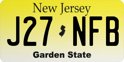 NJ license plate J27NFB