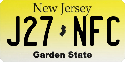 NJ license plate J27NFC