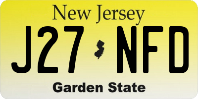 NJ license plate J27NFD