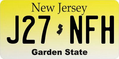 NJ license plate J27NFH