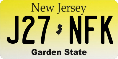 NJ license plate J27NFK