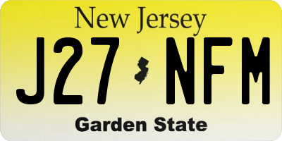 NJ license plate J27NFM
