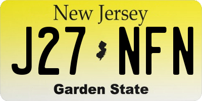 NJ license plate J27NFN