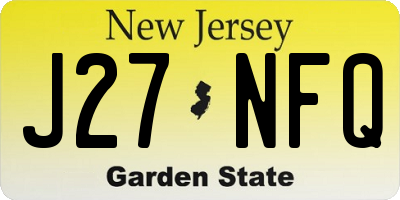 NJ license plate J27NFQ