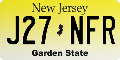 NJ license plate J27NFR